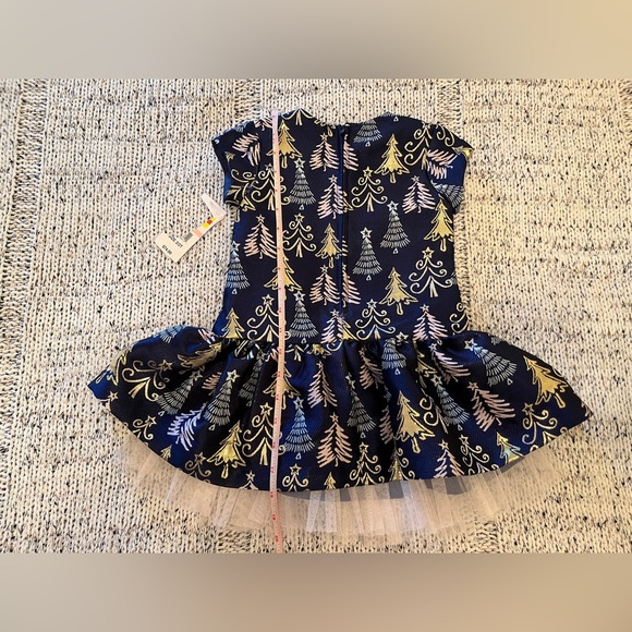Bonnie Jean Bonnie Baby Christmas Tree Dress Navy Blue Size 2-2T, 2 pc, NWT - Picture 6 of 6